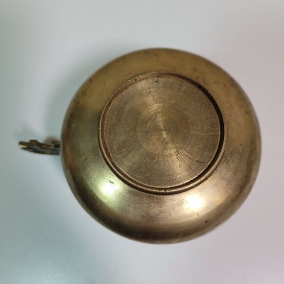 Vintage Brass Cup Ribbed with Lid Original Authentic Patina India Pakistan Asia - Picture 4 of 7